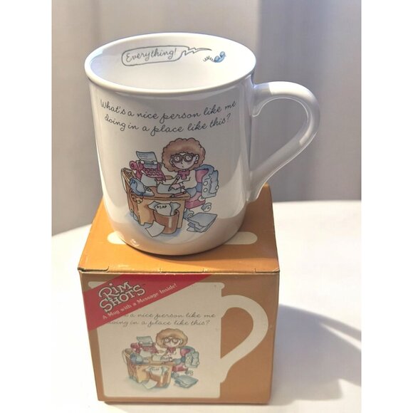 Hallmark 1985 Rim Shots Mug "Whats A Nice Person Like Me Doing In A Place Like T - Picture 1 of 7